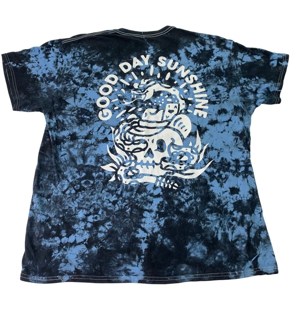 Good Day Sunshine Iconic Arizona XXL Black Blue Ice Tie Dye Short Sleeve Shirt